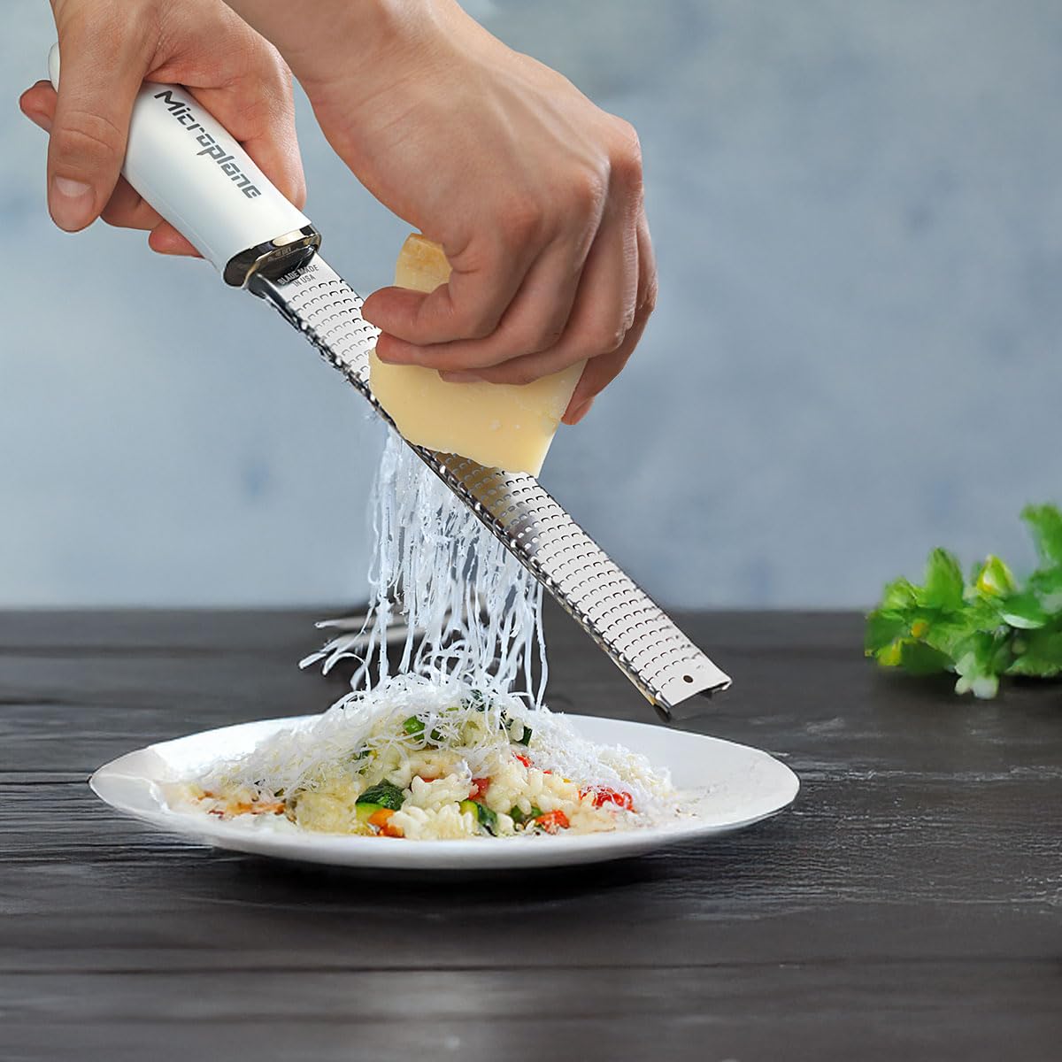 Microplane Premium Classic rust-free stainless steel blades stay sharp longer