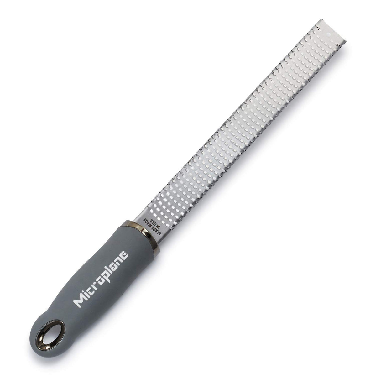 USA-made blades on Microplane grater delivering ultra sharp shavings