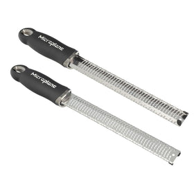 Microplane Premium Classic Zester blade detail shows ultra-sharp USA-made blades.