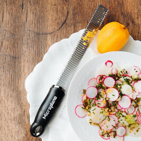 Dishwasher-safe cleanup after zesting and grating with Microplane Premium Classic Zester.