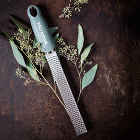Microplane Premium Classic Zester eucalyptus green ergonomic handle for comfortable grating