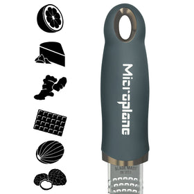 Microplane Premium Zester Grater citrus zest close-up for bright vinaigrettes.