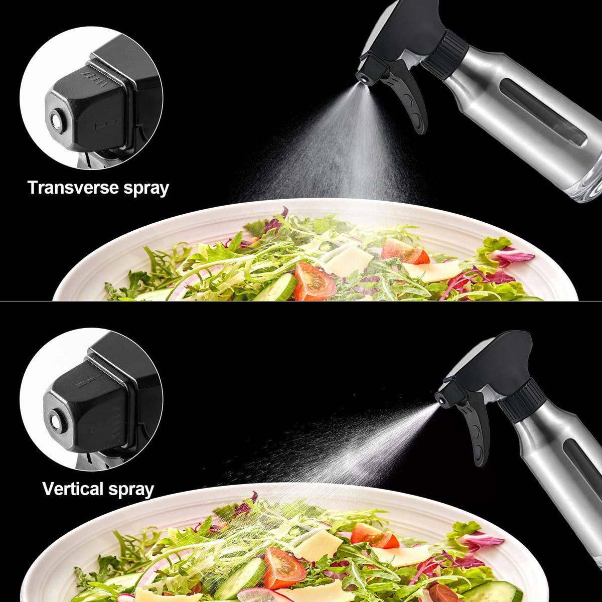 Micyples oil sprayer glass bottle shows contents clearly for precise dosing.