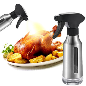 Micyples stainless steel oil sprayer for even coating during cooking.
