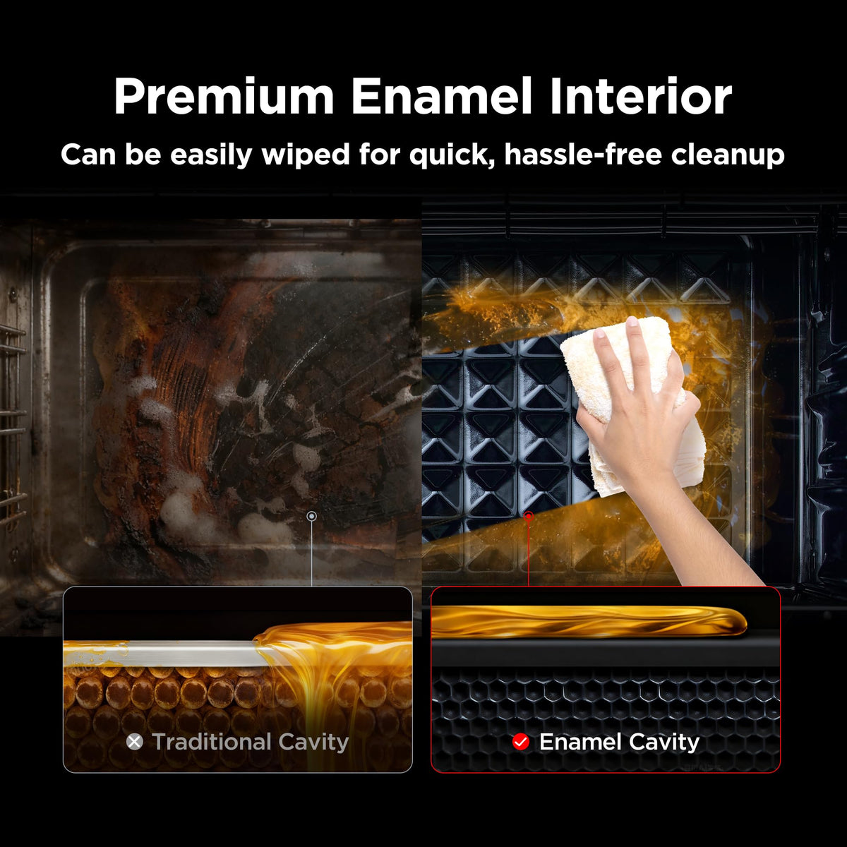 Midea Flexify Pro enamel interior supports easy cleaning and long-lasting use.