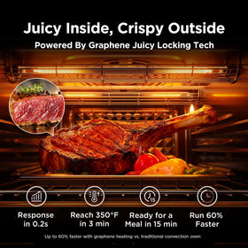 Midea Flexify Pro graphene rapid heat demonstrates near-instant temperature rise.
