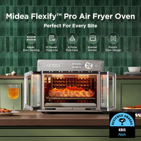 Midea Flexify Pro interior chamber showing enamel surface for quick cleanup.
