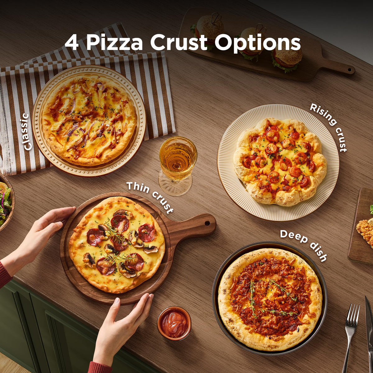 Midea Flexify Pro pizza mode creates artisan-style crust options.