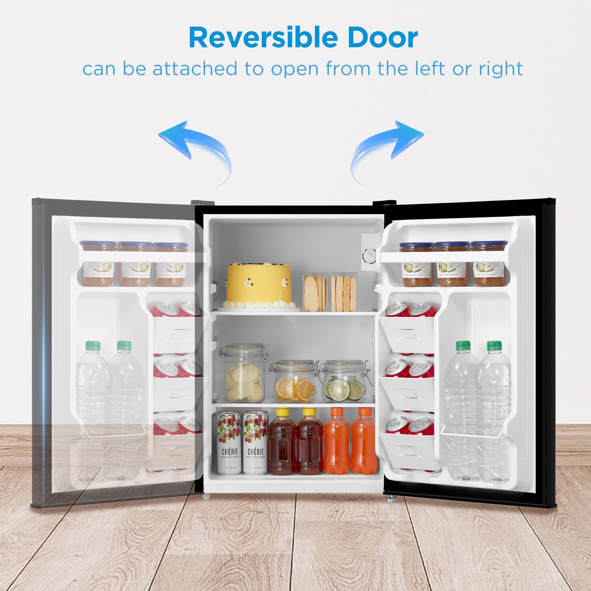 Midea MERM26B0ABB reversible door detail for flexible placement