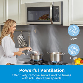 Midea MOR17BSA-SS 1000W power with adjustable levels for precise heating
