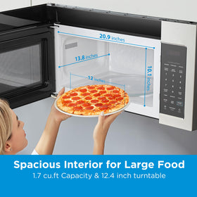 Midea MOR17BSA-SS 12.4 inch turntable fits large pizzas and roasts