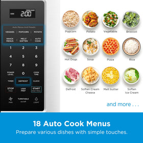 Midea MOR17BSA-SS 18 auto menus for fast meal ideas