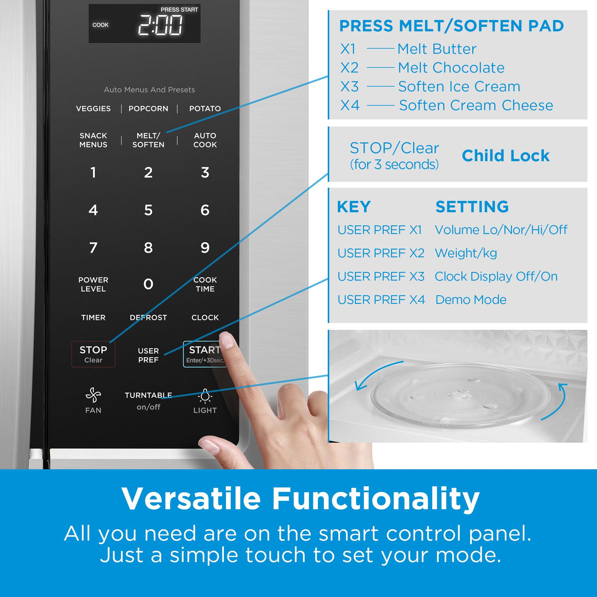 Midea MOR17BSA-SS 300 CFM ventilation keeps kitchen air clear