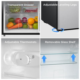 Midea WHD-113FSS1 bottle rack fits beverages for quick access
