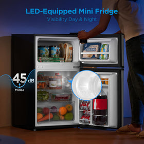 Midea WHD-113FSS1 interior with LED light for easy nighttime access