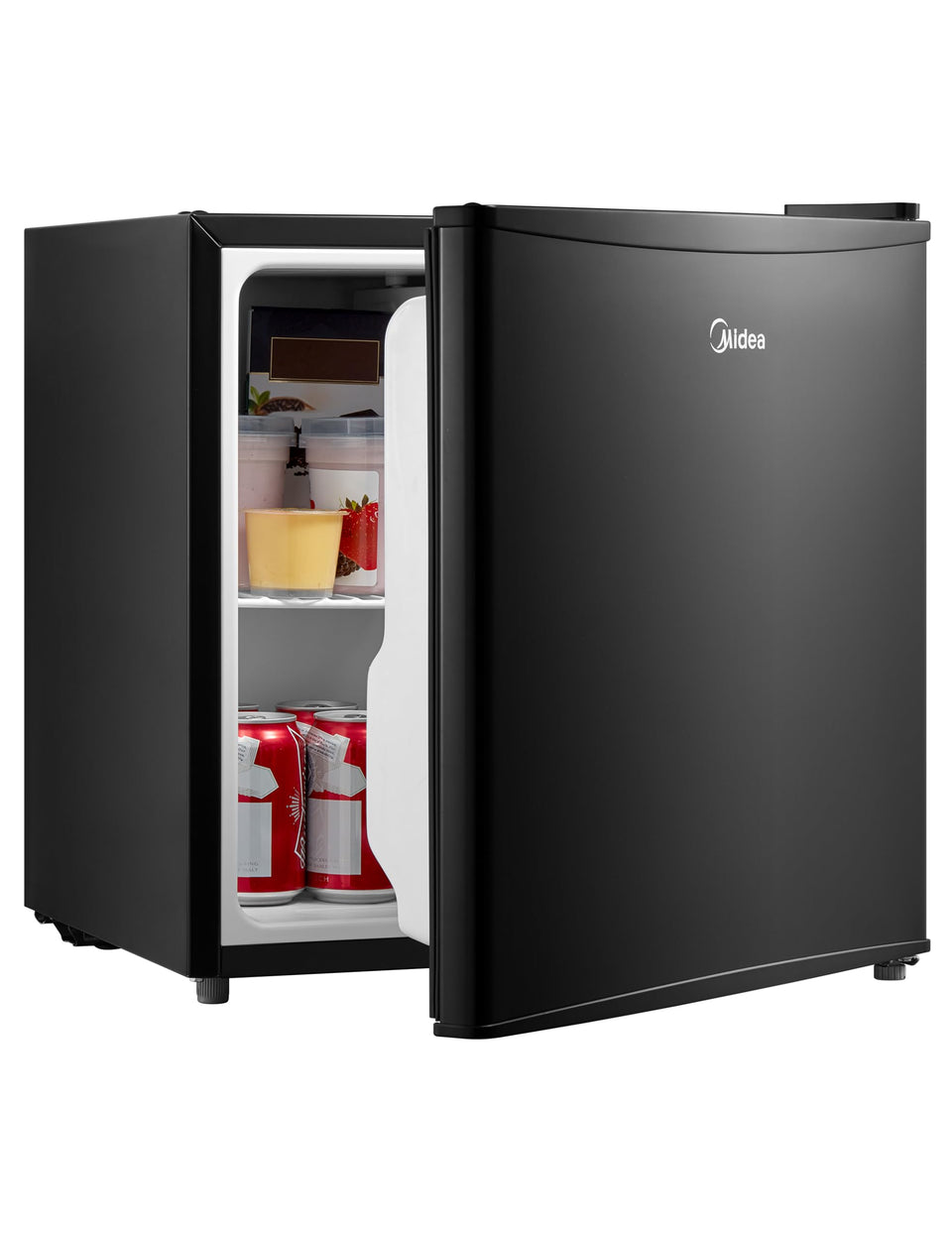 Midea WHS-65LB1 front view; compact fridge ideal for small spaces.