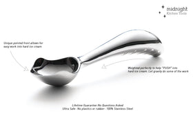 Midnight Scoop dishwasher-safe stainless steel for quick cleanup.