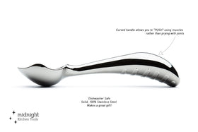 Midnight Scoop front-tip cuts through hard ice cream smoothly.