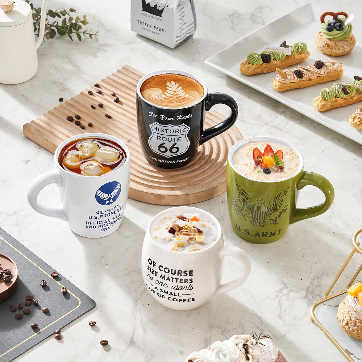 MIECOO unique artistic ceramic mug adds style to home or office routines.