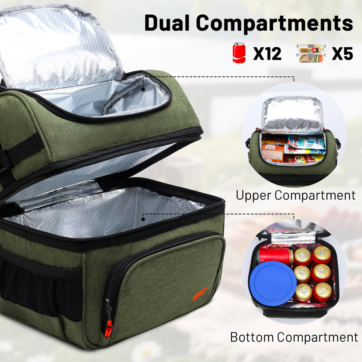 MIER bottom insulated section keeps beverages cool for hours