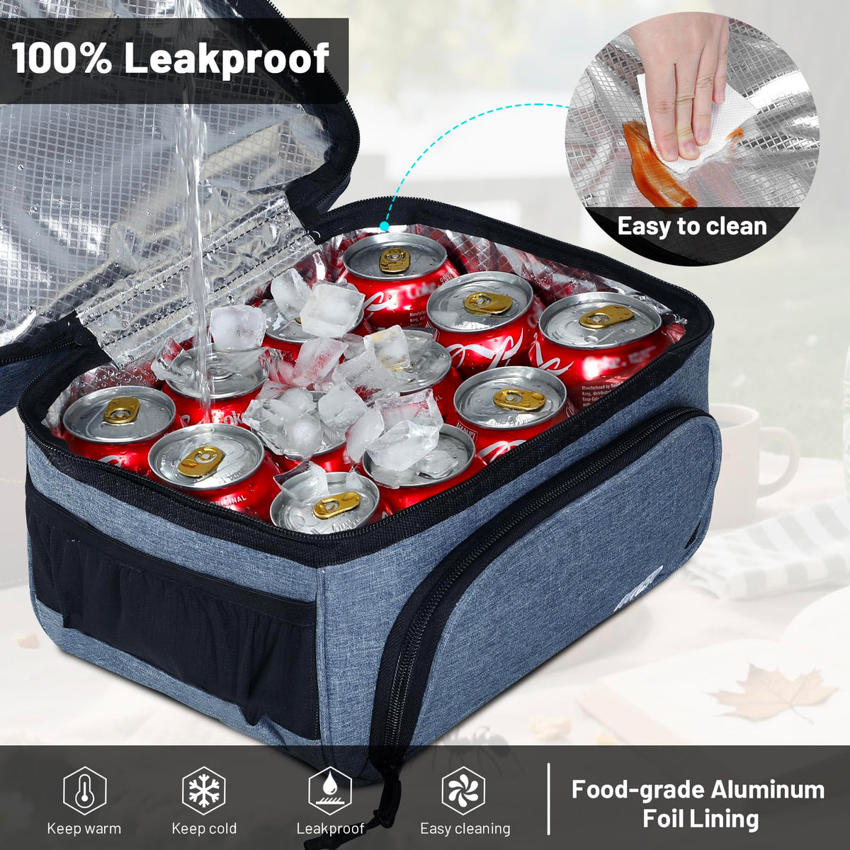 MIER insulated cooler features detachable strap for hands-free carrying on trips.