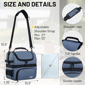 MIER lunch tote includes side mesh pockets for bottles and cozy carry options.