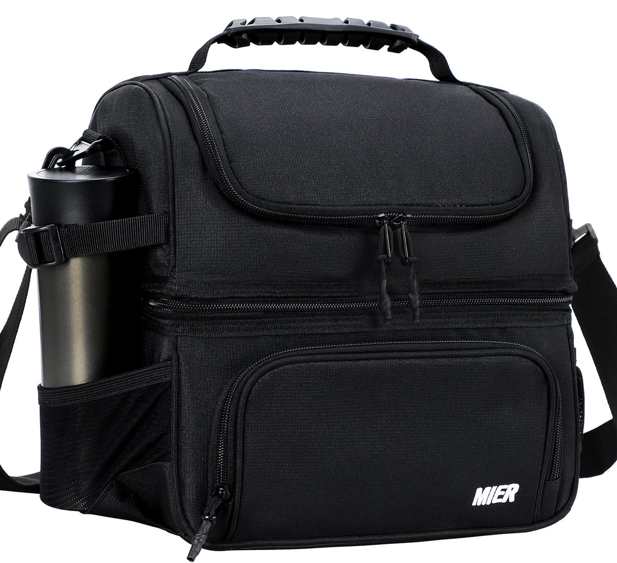 MIER dual-compartment lunch bag top dry section ideal for snacks and fruits