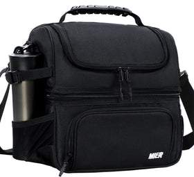 MIER dual-compartment lunch bag top dry section ideal for snacks and fruits