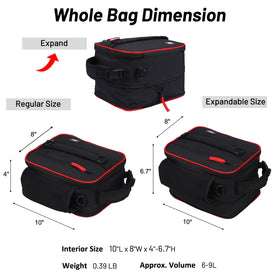 MIER expandable lunch bag expanded dimensions emphasize extra capacity.