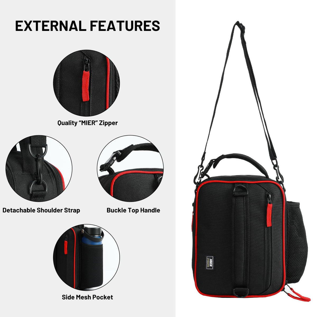 MIER shoulder strap attached enables hands-free carrying.