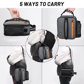 MIER expandable lunch bag shoulder-strap view shows hands-free convenience