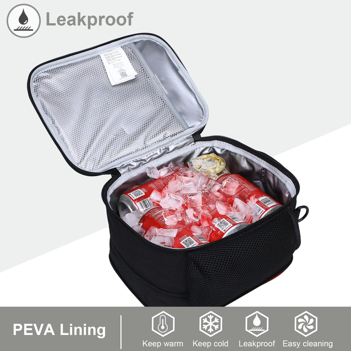 MIER lunch bag with water bottle holder for on-the-go hydration.