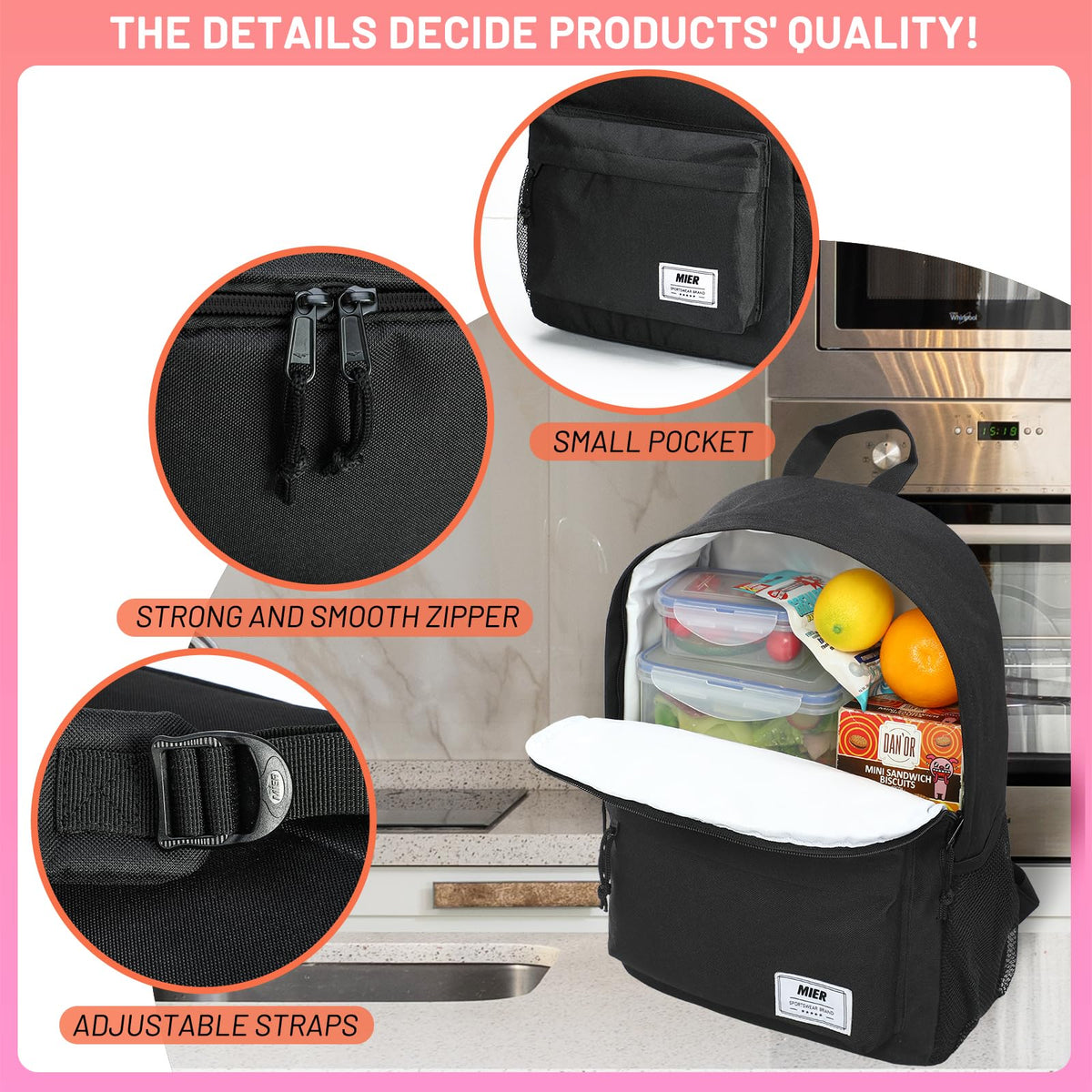 MIER insulated backpack cooler holds up to 16 cans for portable beverages