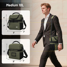 MIER bottom cold compartment with PEVA liner keeps meals fresh on the go.