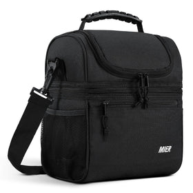 MIER insulated lunch box top dry section keeps snacks organized and easily accessible.