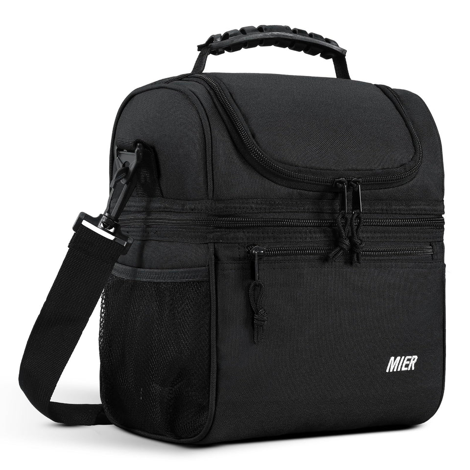 MIER insulated lunch box top dry section keeps snacks organized and easily accessible.