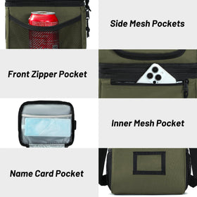 MIER front pocket stores utensils and napkins for easy packing.