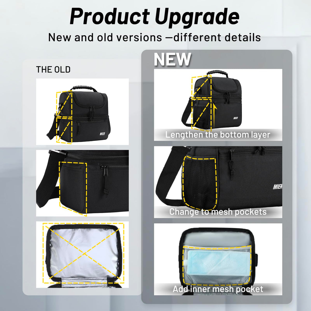 MIER side mesh pockets hold water bottles or drink while on the go.