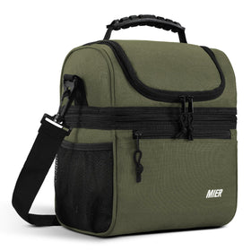 MIER insulated lunch box top dry compartment for snacks and non-leaky items.
