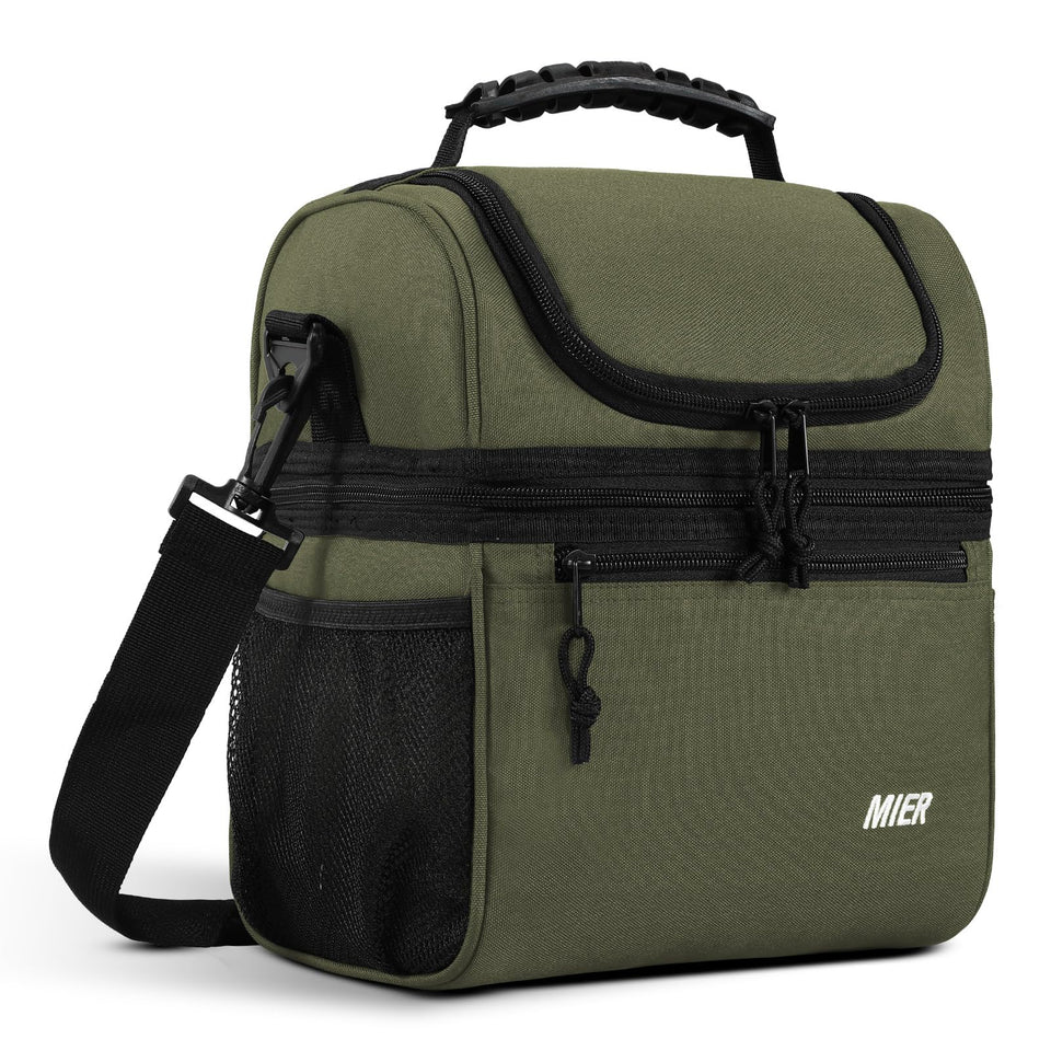 MIER insulated lunch box top dry compartment for snacks and non-leaky items.