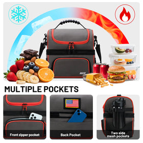 MIER front pocket holds utensils and napkins for tidy meal prep