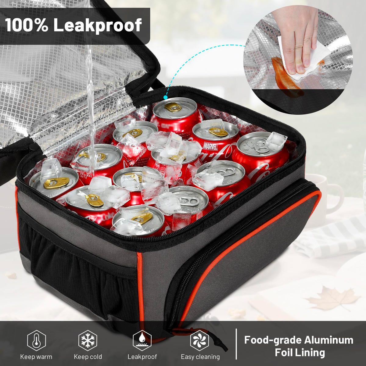 MIER rear pouch and see-through card holder add convenient organization