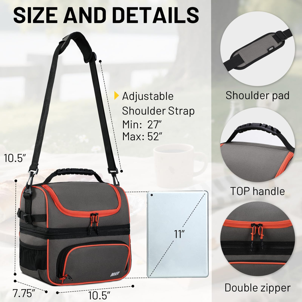 MIER side mesh pockets keep bottles easily reachable during commutes