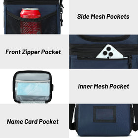 MIER lunch box front zip pocket stores utensils and napkins neatly