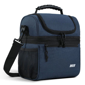 MIER insulated lunch box top dry section keeps snacks organized during commutes
