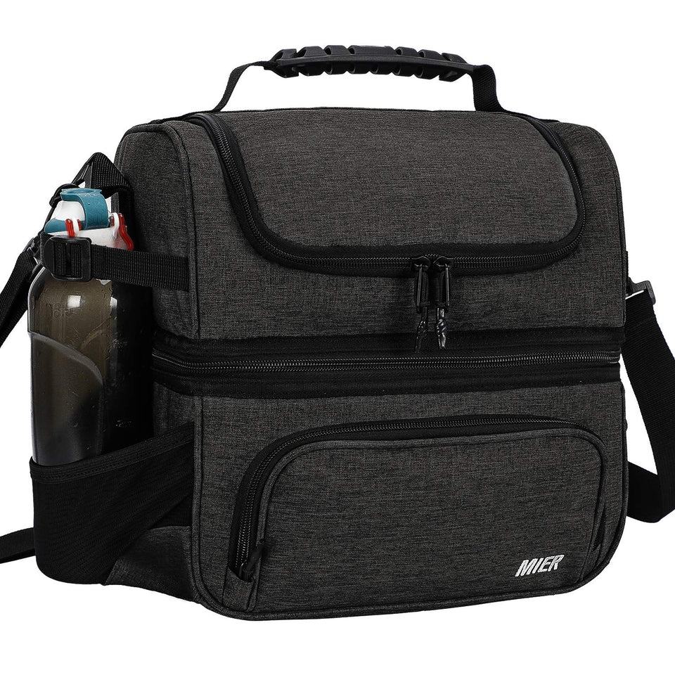 MIER dual compartment lunch bag top dry section for snacks