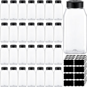 Mifoci 28-pack square spice bottles front view for easy spice organization.