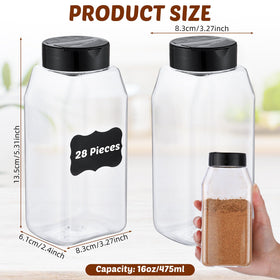 Mifoci square spice bottles with lid close-up showcases sturdy black caps.