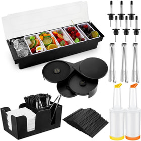 Mifoci garnish tray with lid keeps garnishes organized for fast service