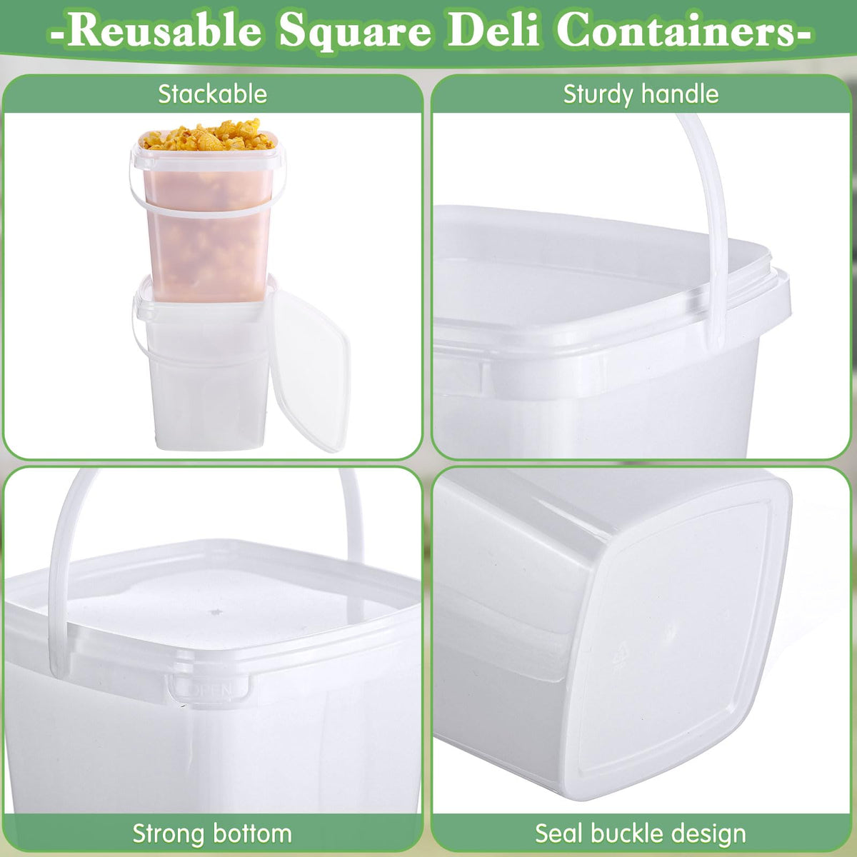 Mifoci buckets with handles designed for easy transport and stacking.